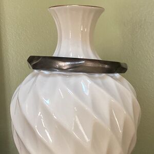 Alexis Bittar warm gray carved lucite bangle bracelet